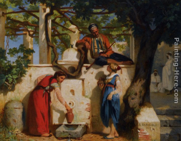 By The Well painting - Joseph Caraud By The Well art painting